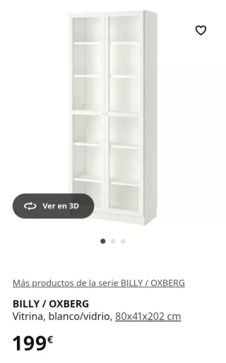 Estantería Billy IKEA blanca y cristal