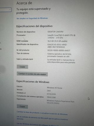 Pack PC HP Completo + Monitor LG + Teclado y Ratón