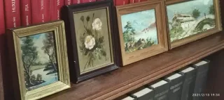 4 quadri a olio: paesaggi e fiori