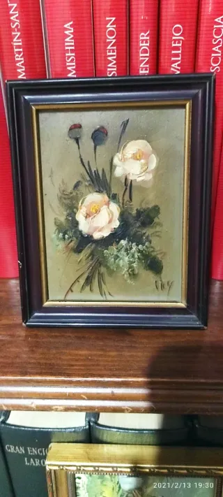 4 quadri a olio: paesaggi e fiori