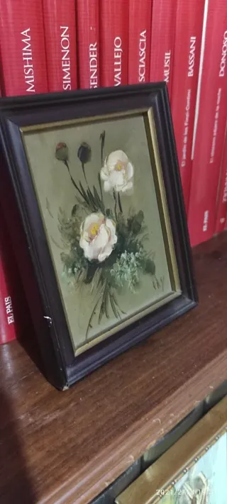 4 quadri a olio: paesaggi e fiori