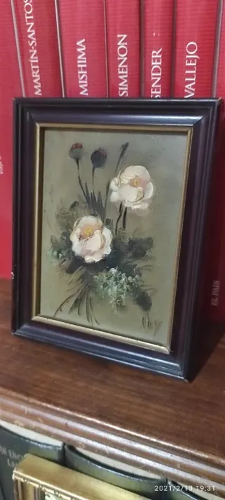 4 quadri a olio: paesaggi e fiori