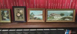 4 quadri a olio: paesaggi e fiori