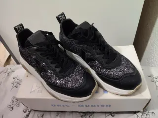 Bambas Munich Talla 37 Negro/Plata