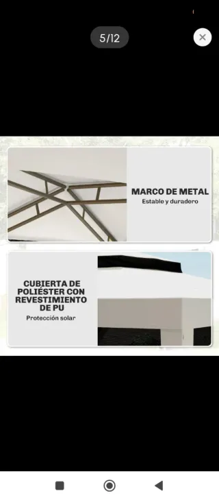 Carpa Desmontable Jardín Beige y Negra