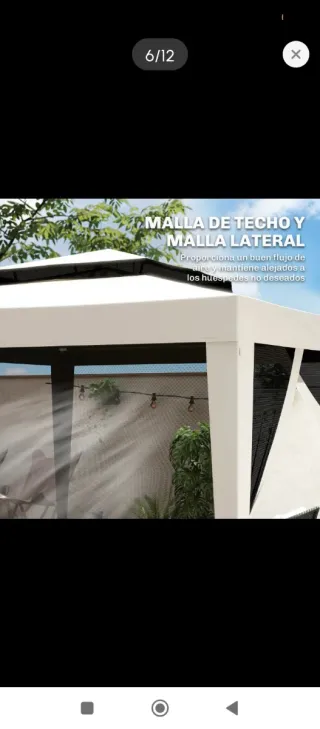 Carpa Desmontable Jardín Beige y Negra