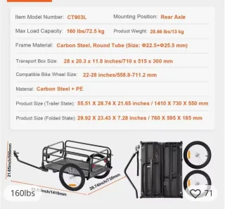 Remolque para bicicleta de carga