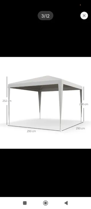 Carpa desmontable jardín metal blanca