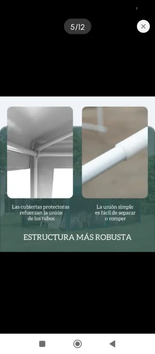 Carpa desmontable jardín metal blanca