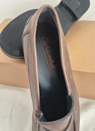 Zapatos mocasines piel gris NUEVOS