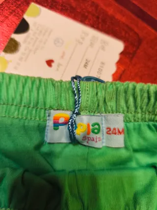 Pantalón Unisex Verde 24 Meses Nuevo