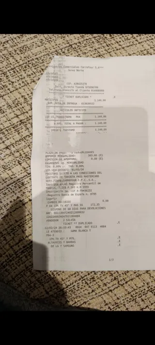 TV LG 75 Pantalla Rota