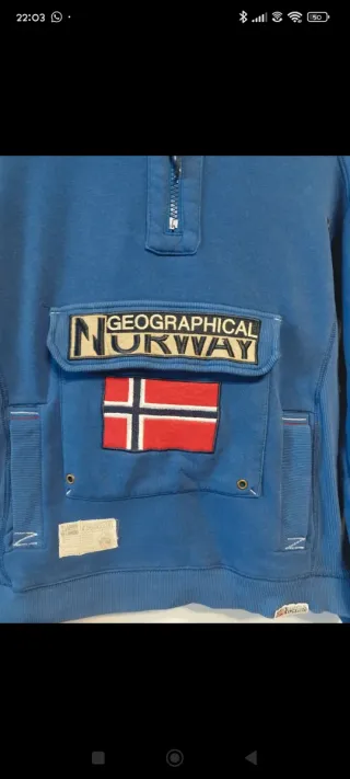 Sudadera Geographical Norway Azul Unisex