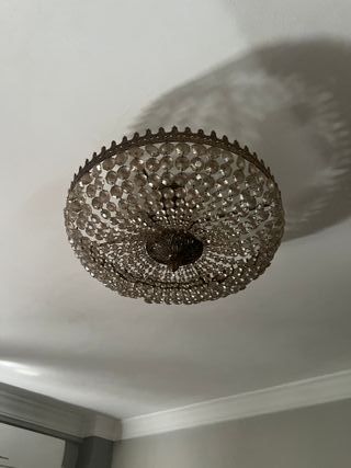 Lámpara Techo Vintage Cristal y Metal