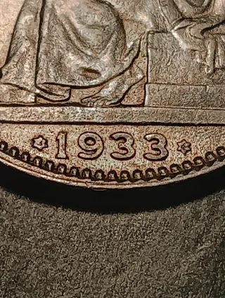 Moneda 1 Peseta Plata 1933 República Española