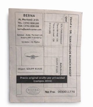 Anillo solitario con diamante