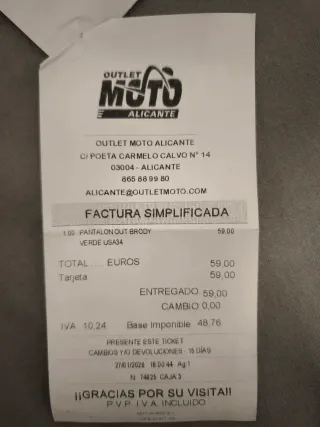 Pantalón de moto talla 44