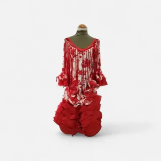 Traje de Flamenca Rojo y Blanco T-42-44