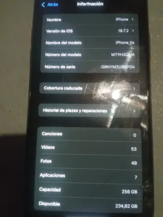 iPhone XS 256GB Negro/Plata