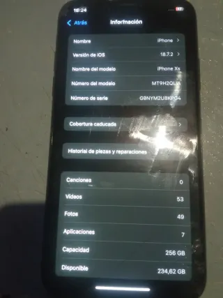 iPhone XS 256GB Negro/Plata