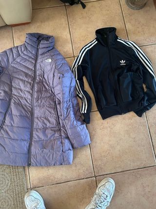 Chaqueta north face y  sudadera adidas niño