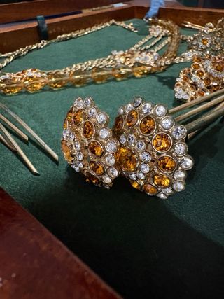 Conjunto Joyas Aderezo Cristal Ámbar