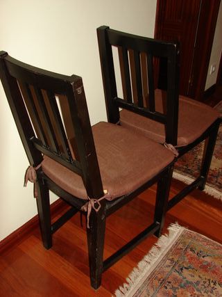 Lote 3 Sillas Madera Pino Oscuras