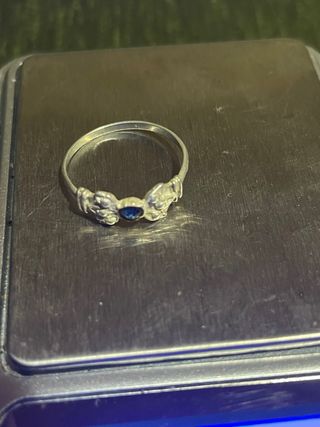 Anillo Plata Antiguo con Piedra Azul