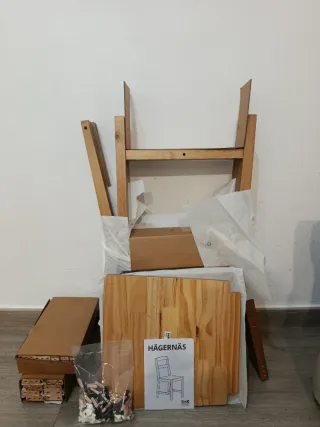 4 Sillas HÄGERNÄS Madera Pino Nuevas