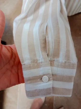 Camisa Stradivarius Talla XS Rayas Beige