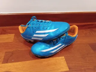Zapatillas Adidas Fútbol Tacos Azules Naranja