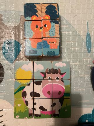 Puzzle Cubos Madera Animales