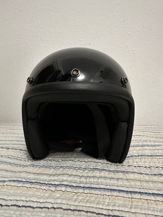 Casco Jet DMD Retro Negro Brillo