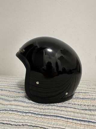 Casco Jet DMD Retro Negro Brillo