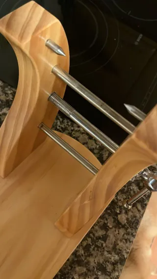 Jamonero ARCOS de madera natural