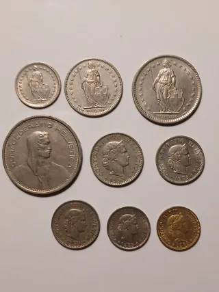 monedas de Suiza.