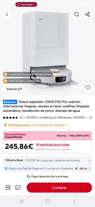 Robot Aspirador JONR P20 PRO Internacional
