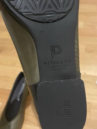 Manoletinas Pitillos Piel Verde Talla 37