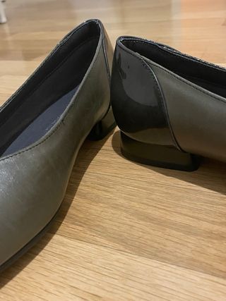 Manoletinas Pitillos Piel Verde Talla 37