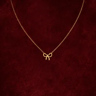 Colar laço aço inoxidável dourado