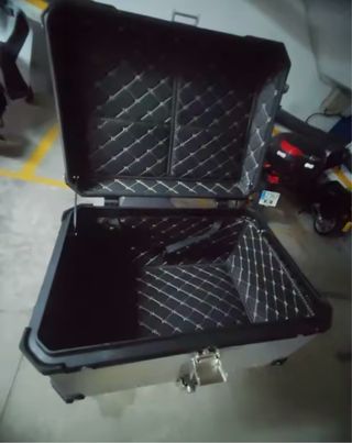 Maletero Moto Aluminio Negro/Plata  Nuevo