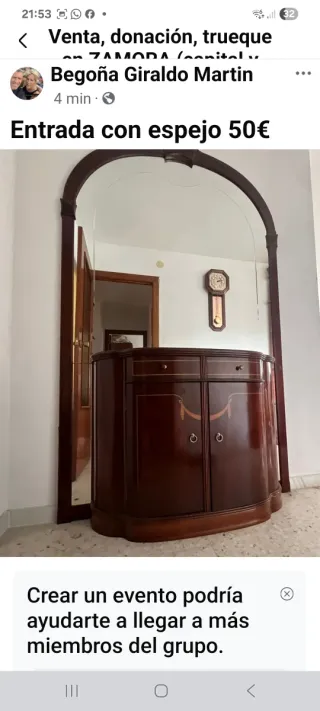 Mueble de entrada con espejo