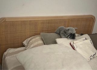 Cabecero de cama ratán y madera