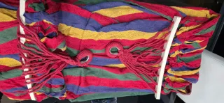 Hamaca Lona Rayas Colores + Accesorios