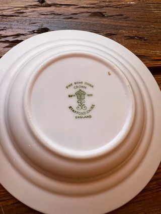 Mantequillera Porcelana Inglesa Floral Rosa