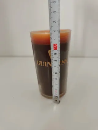 Vela Guinness Vidrio Marrón Naranja