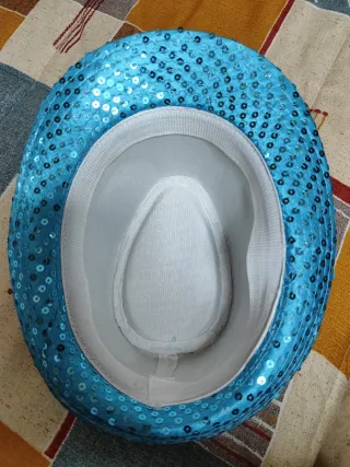 Sombrero de fiesta lentejuelas azul