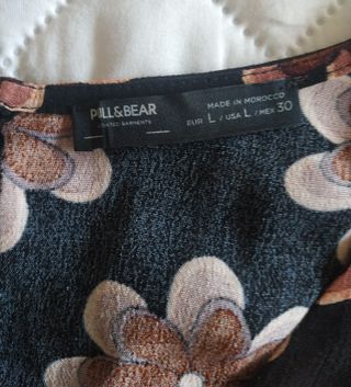 Vestido estampado floral manga larga