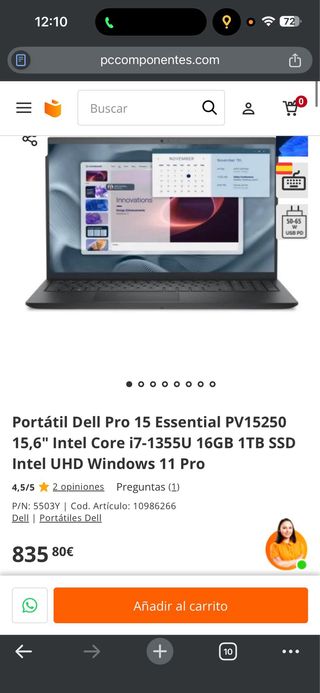 Dell Pro 15 Essential PV15256