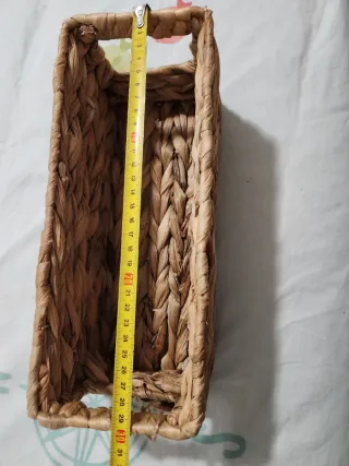 Cesta rectangular de mimbre